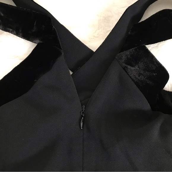 Ann Taylor Black Velvet Trim Halter Layered Top Size 00 NWT - Picture 8 of 12